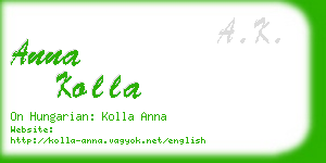 anna kolla business card